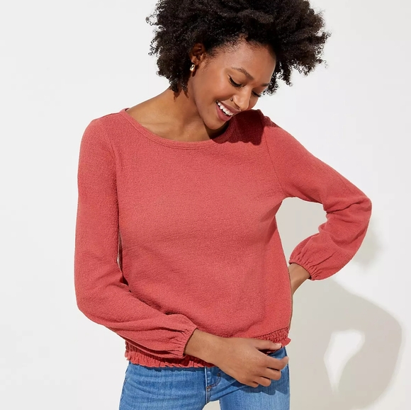 NWT Loft Smocked Hem Top - Picture 1 of 7